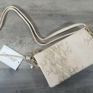 Jen & Co Crossbody Bag Pink Snakeskin NWT